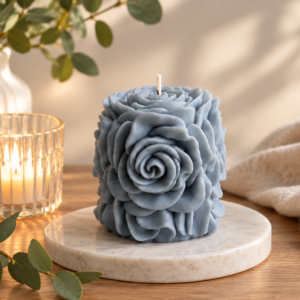 Rose Cube Soy Wax Sculptural Candle
